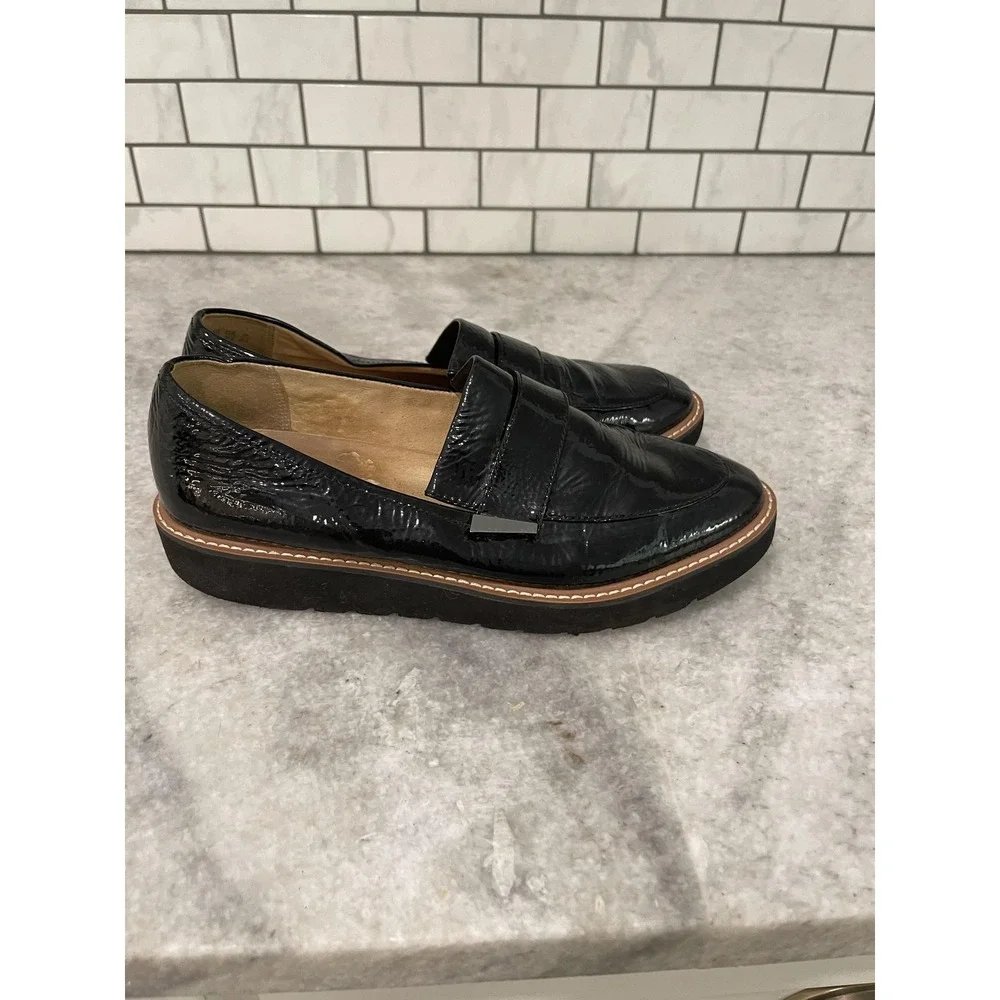 Naturalizer Adiline Loafer Shoes Womens Size 8.5 Black Patent Leather Platform